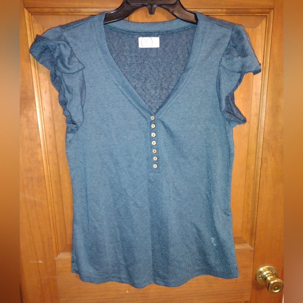 Blue short sleeve top size large